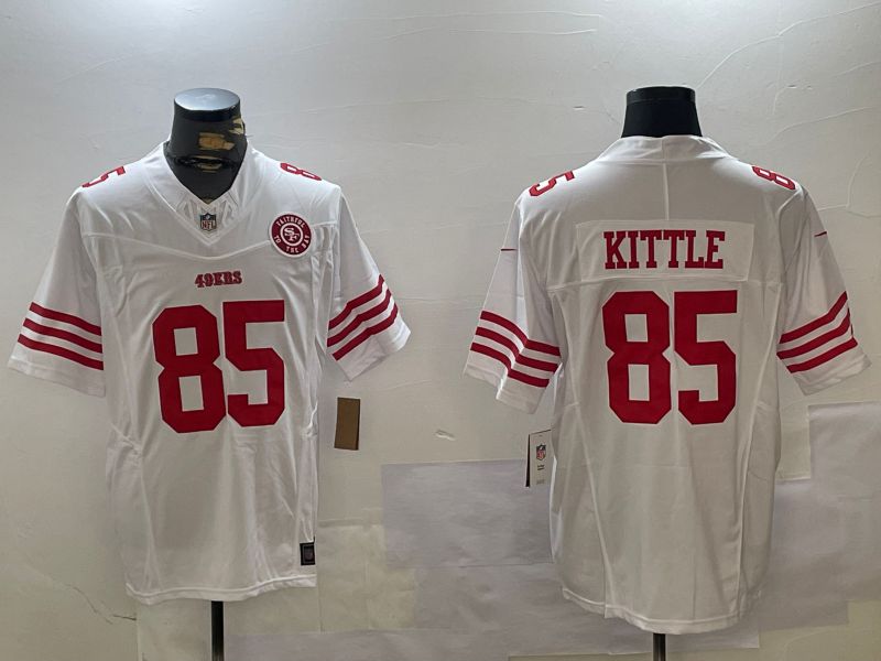 Men San Francisco 49ers #85 Kittle White three generations 2024 Nike Limited NFL Jersey style 3->->